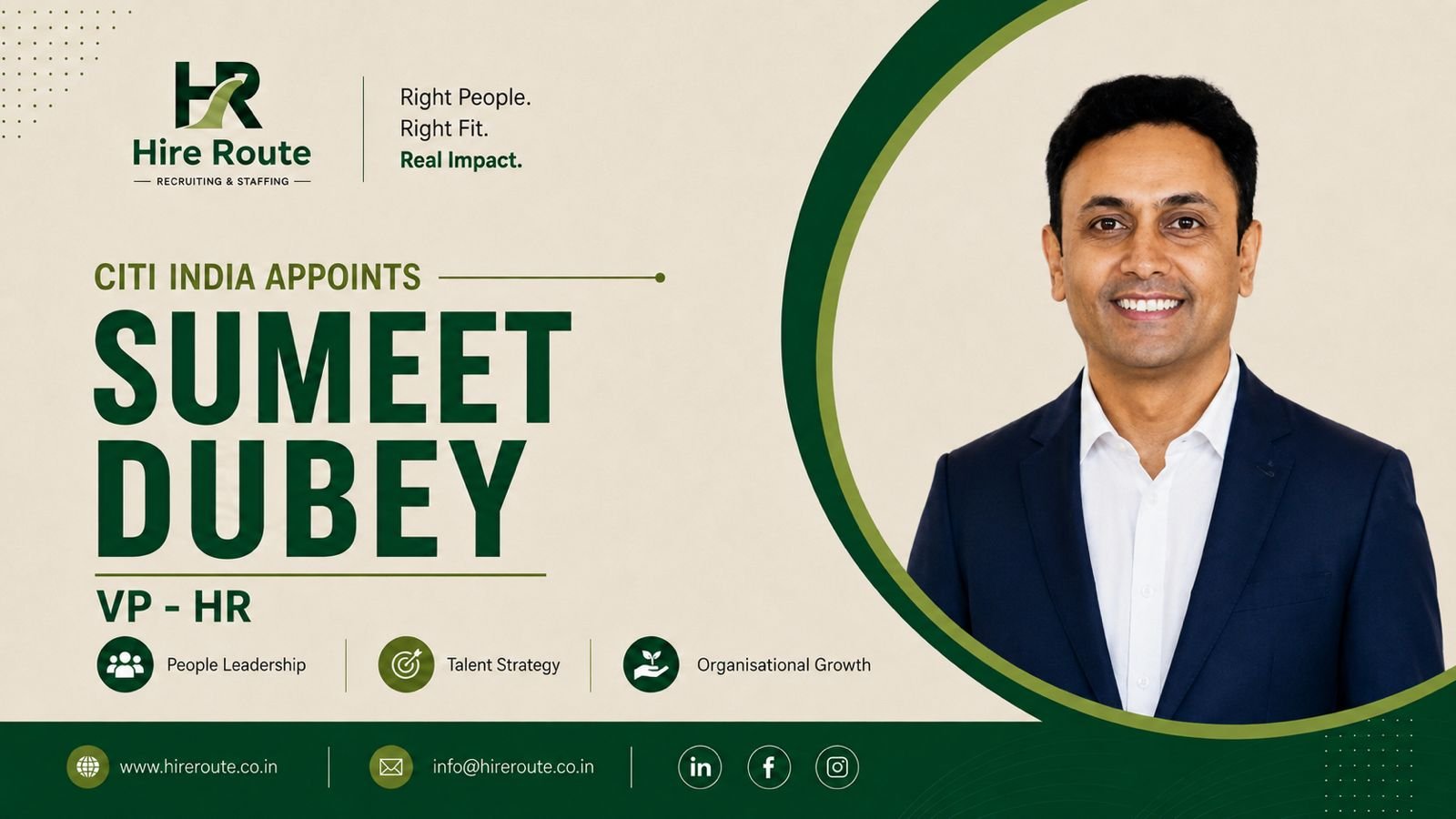 Sumeet Dubey joins Citi India as Vice President Human Resources