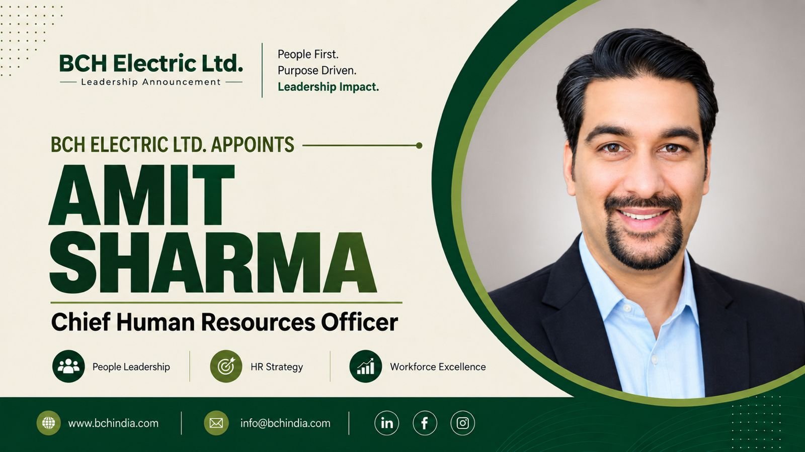 BCH Electric appoints Amit Sharma as Chief Human Resources Officer