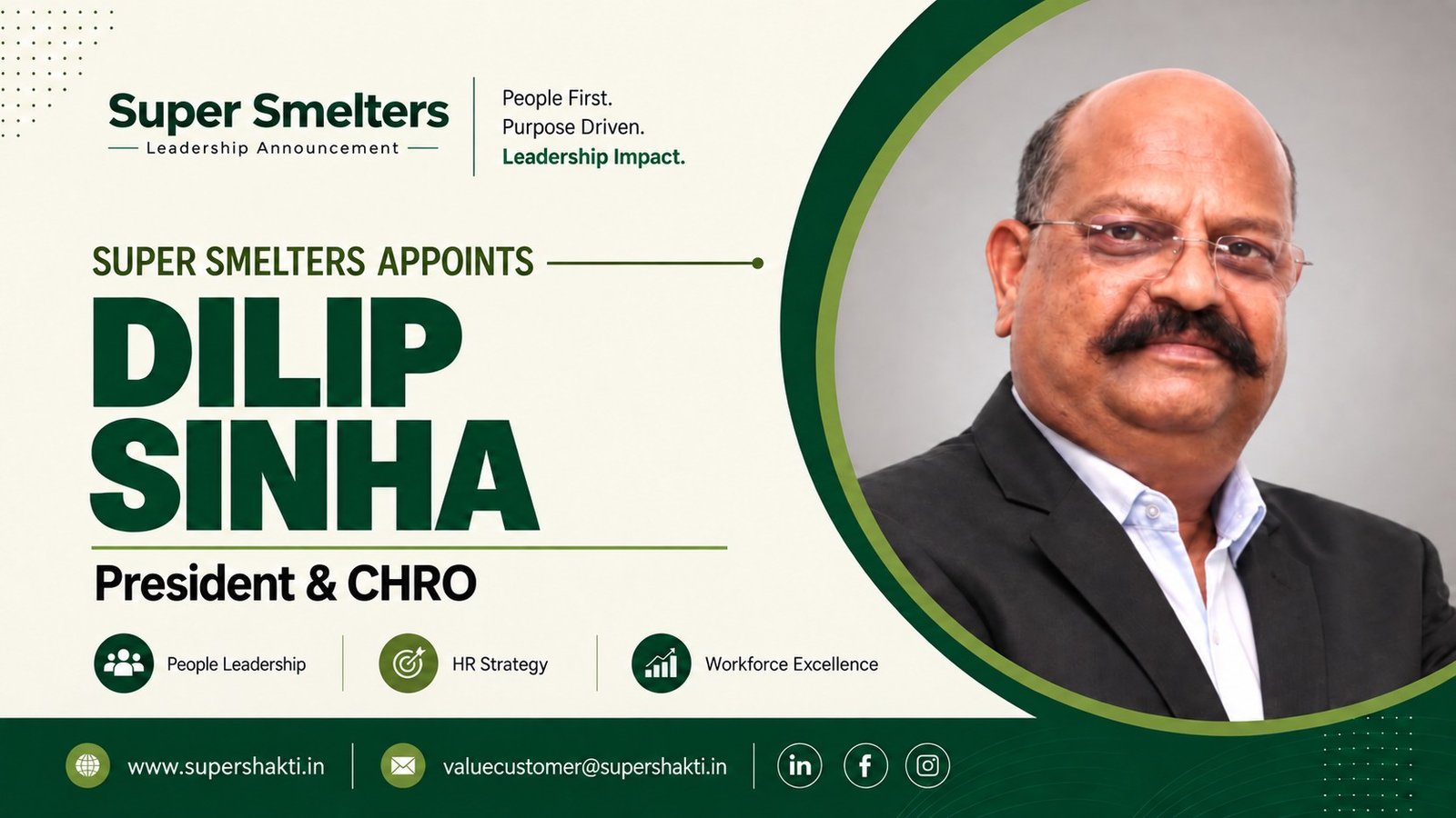 Dilip Sinha joins Super Smelters as President & CHRO