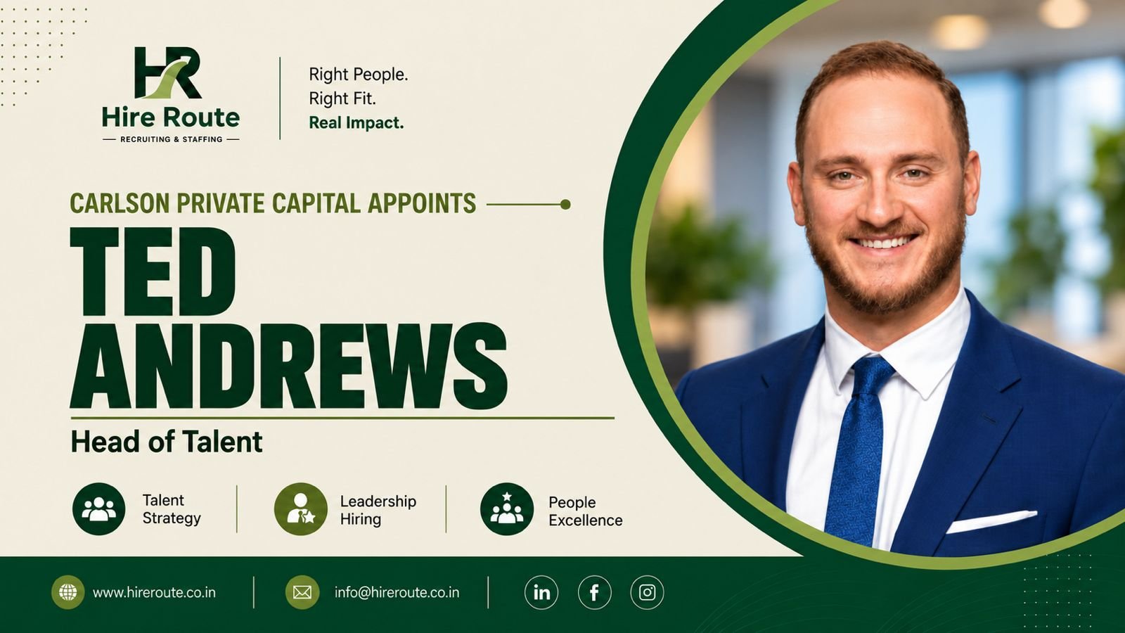 Ted Andrews appointed Head of Talent at Carlson Private Capital Partners