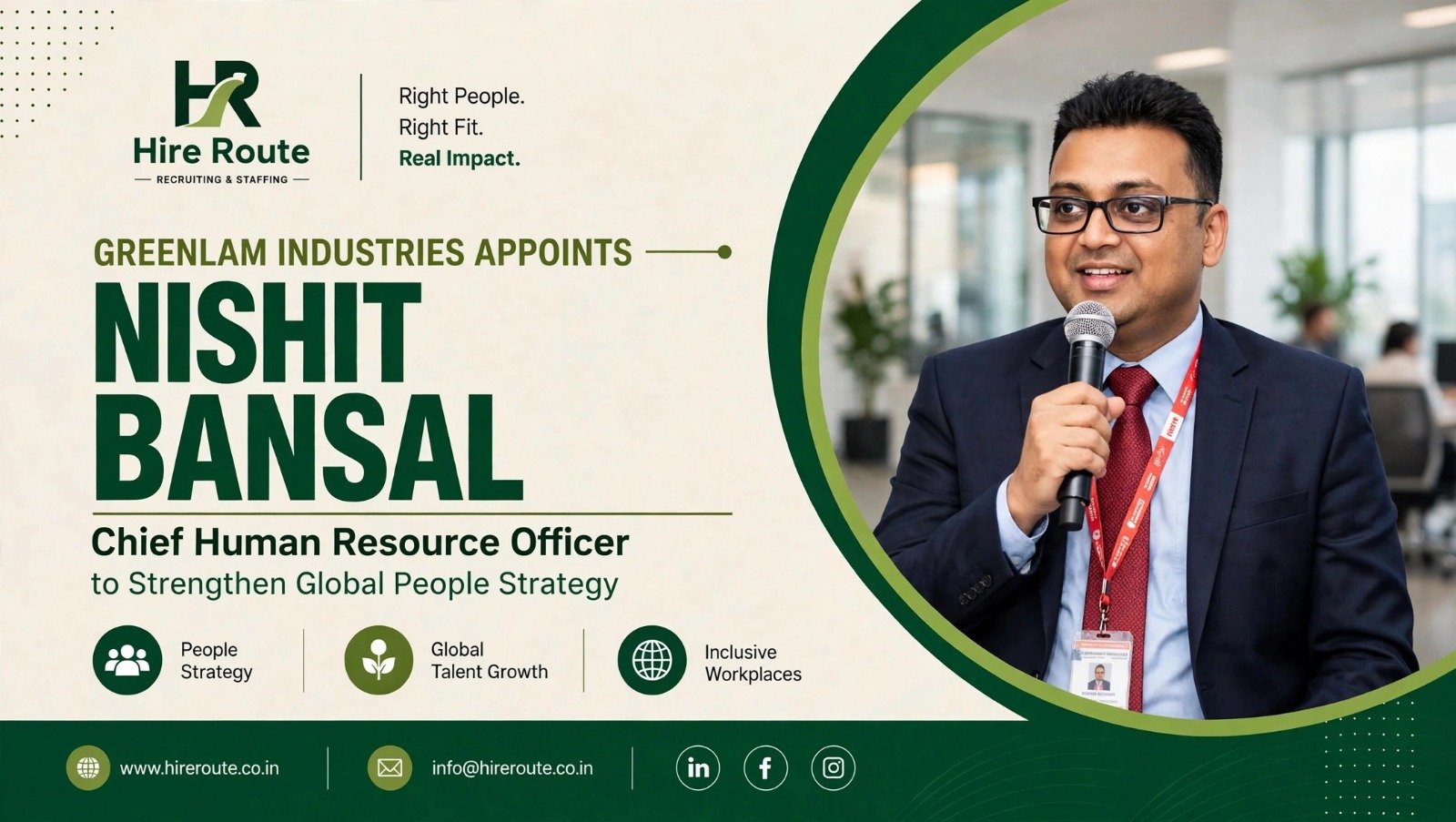Nishit Bansal appointed Chief Human Resources Officer at Greenlam Industries
