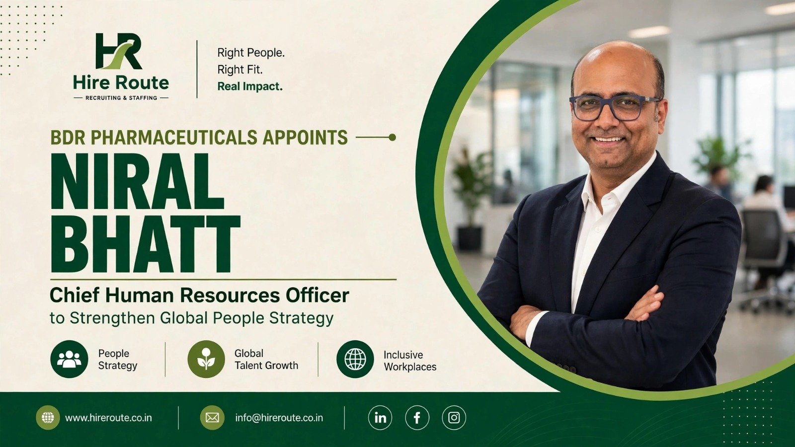 Niral Bhatt appointed Chief Human Resources Officer at BDR Pharmaceuticals