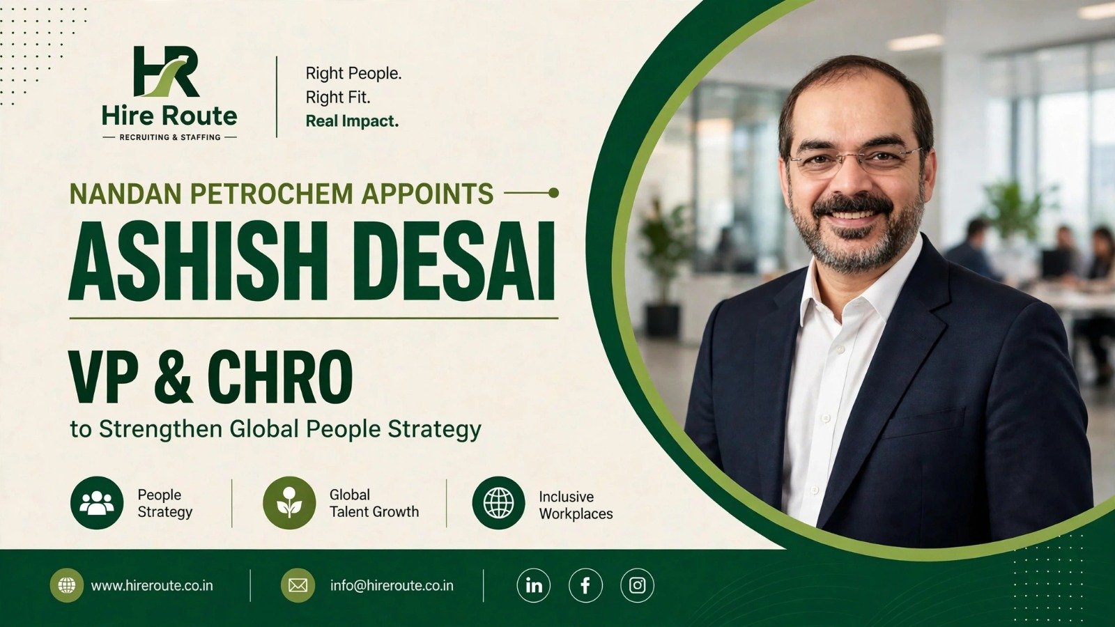 Ashish Desai appointed Vice President & Chief Human Resources Officer at Nandan Petrochem