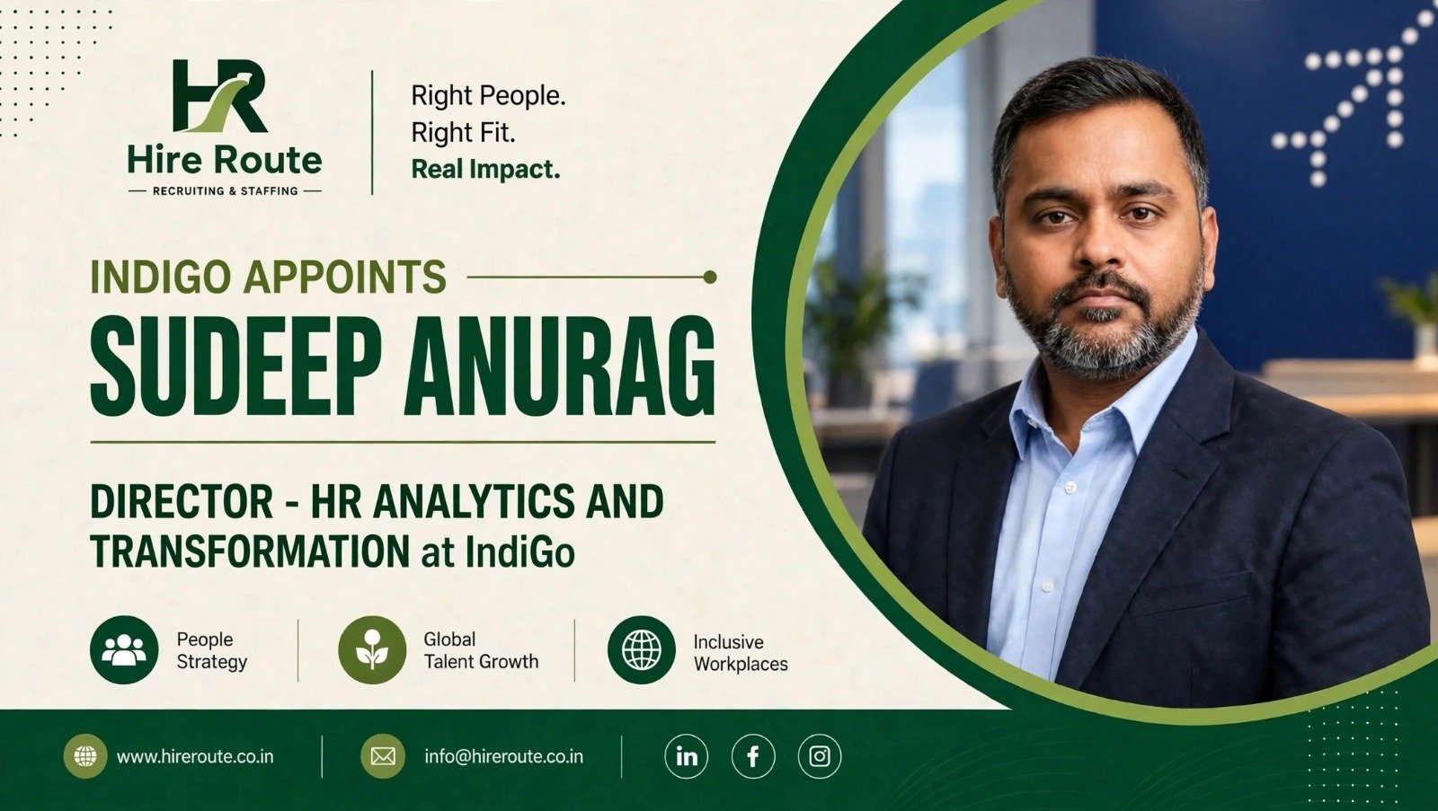 Sudeep Anurag Appointed Director – HR Analytics and Transformation at IndiGo