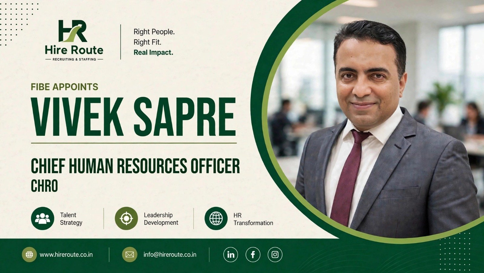 Fibe Names Vivek Sapre as CHRO to Strengthen People Strategy and Leadership Development