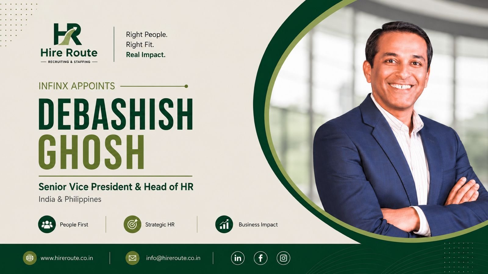 Infinx appoints Debashish Ghosh as Senior Vice President and Head of HR for India and the Philippines