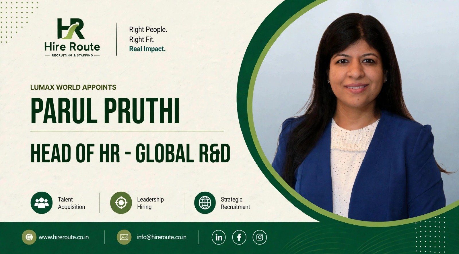 Parul Pruthi joins Lumax World as Head of HR – Global R&D