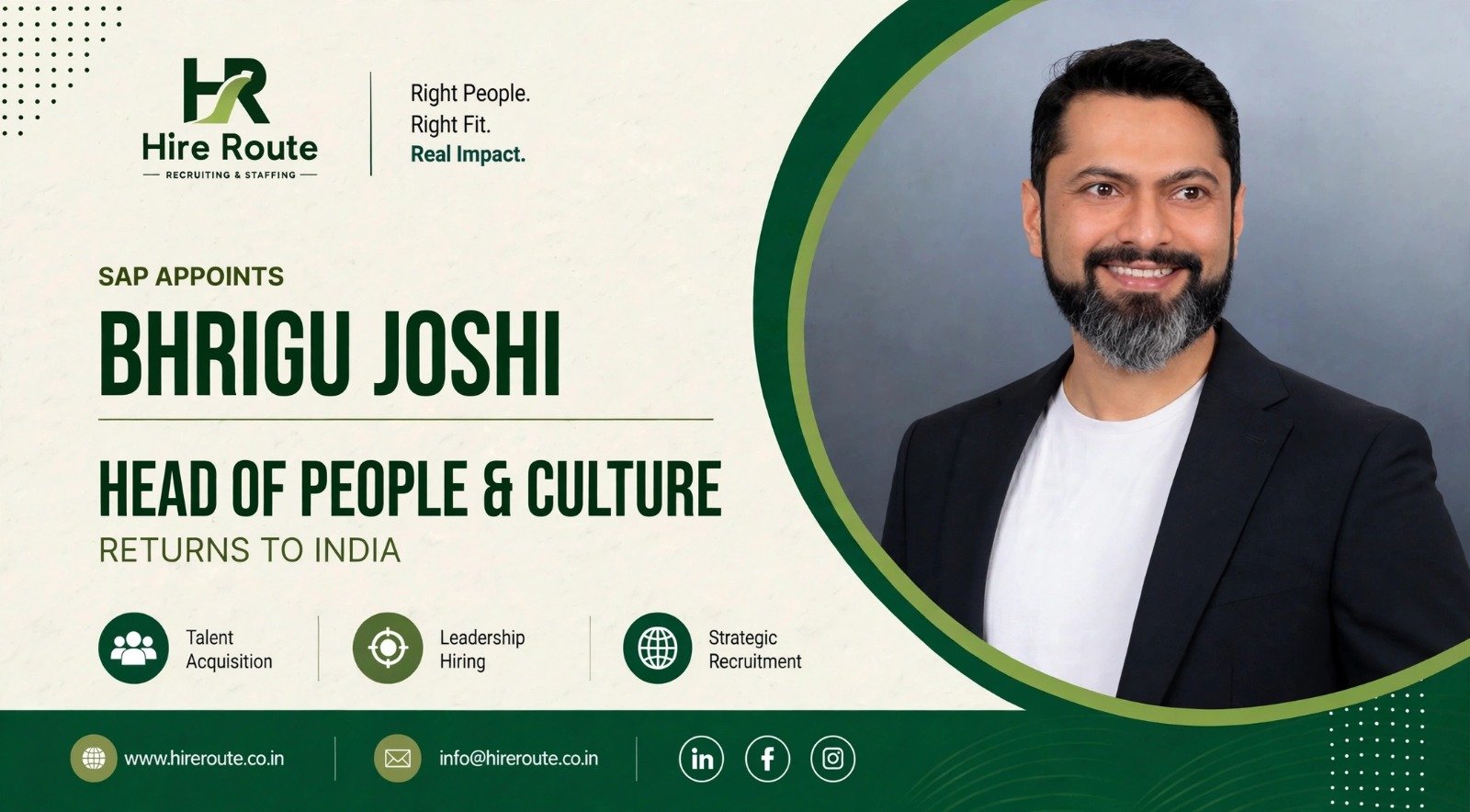 Bhrigu Joshi returns to India as Head of People & Culture at SAP