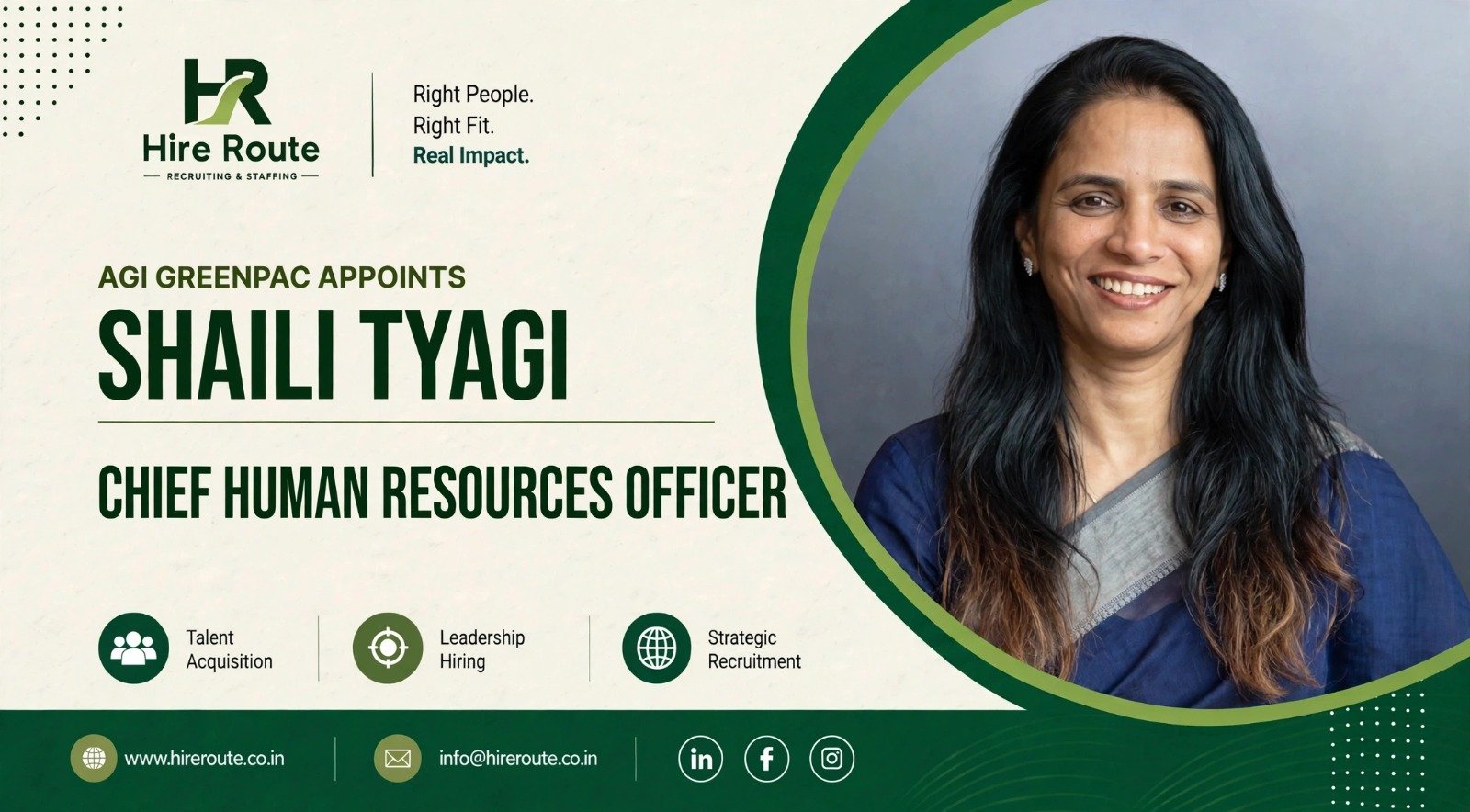 Shaili Tyagi appointed Chief Human Resources Officer at AGI Greenpac