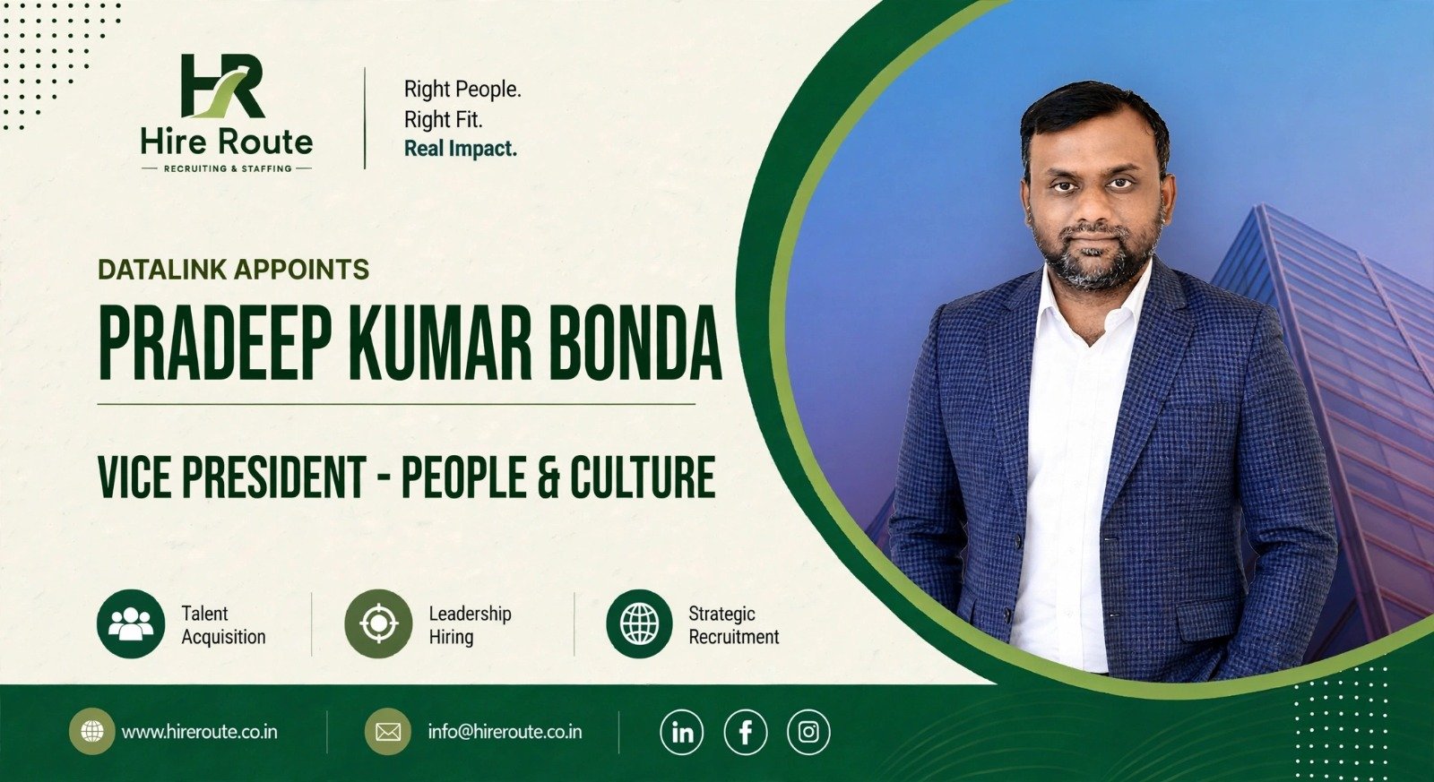 Pradeep Kumar Bonda appointed Vice President ? People & Culture at DataLink