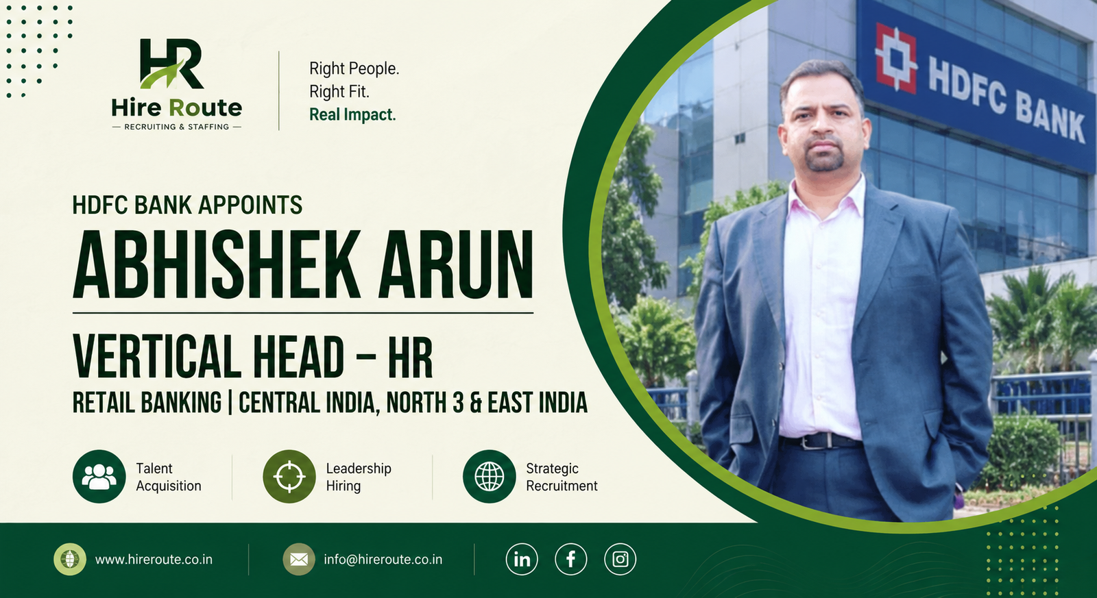 Abhishek Arun promoted to Vertical Head HR at HDFC Bank